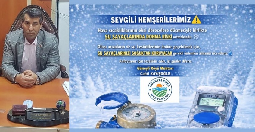 Güneyli’de Su Sayaçları İçin Don Uyarısı Yapıldı