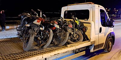 12 Motosiklet ve 1 Otomobil Trafikten Men Edildi