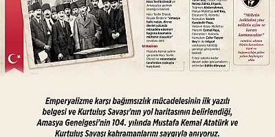 Başkan Özacar’dan Amasya Genelgesi’nin 104. Yılı Mesajı
