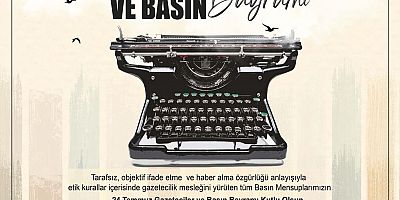 Başkan Özacar’ın Basın Bayramı Mesajı
