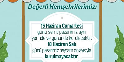 Belediyeden Halk Pazarı Duyurusu!