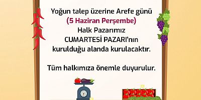 Belediyeden Halk Pazarı Duyurusu