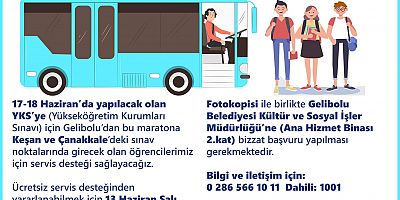 Belediyeden Sınava Girecek Öğrencilere Ulaşım Desteği