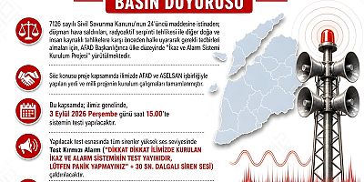 Çanakkale’de İkaz ve Alarm Testi Yapılacak