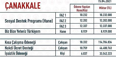 ‘Çanakkale’ye 253 Milyon Liralık Yardım Yapıldı’