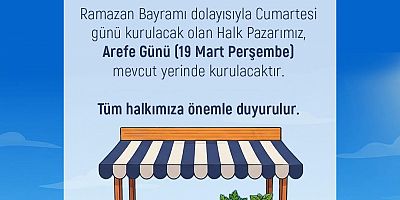 Cumartesi Pazarı Yarın Kurulacak