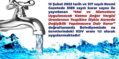 Gelibolu Belediyesi De Sudaki KDV Oranını Düşürdü