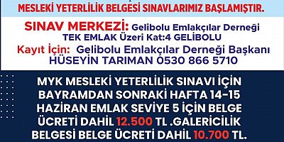 Gelibolu’da Mesleki Yeterlilik Belgesi Sınavları Başladı