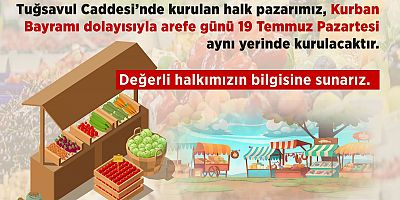 Halk Pazarı Pazartesi Günü Kurulacak