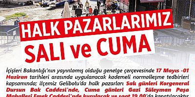 Halk Pazarları Salı ve Cuma Günleri