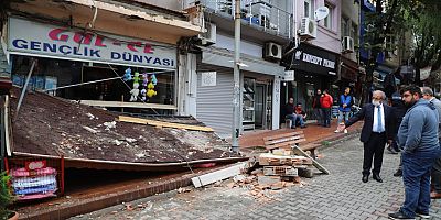 İşyerinin Tentesi Çöktü