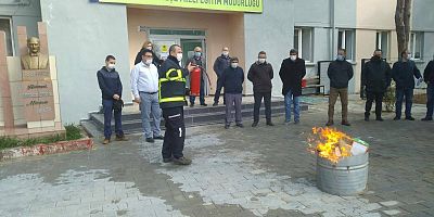 İtfaiyeden Milli Eğitim Müdürlüğü’nde Tatbikat