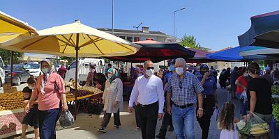 Kaymakam Kılınçkaya’dan Pazarda Maske Kontrolü