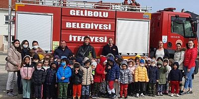 Minik Öğrenciler İtfaiyeciliği Öğreniyor