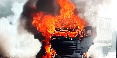 Mobilya Yüklü Tır Yangını Ormana Sıçramadan Söndürüldü