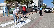 Okul Önlerindeki Yol Çizgileri Yenilendi