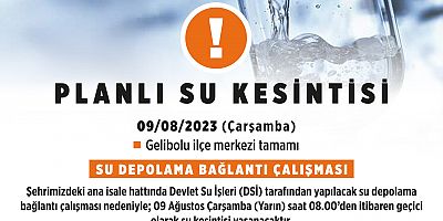 Planlı Su Kesintisi Yapılacak