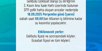 Su Kesintisi Yaşanacak