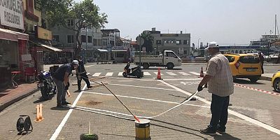 Yol Çizgileri Yenileniyor