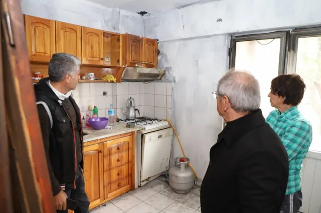 Başkan Özacar, Evi Yanan Vatandaşı Ziyaret Etti