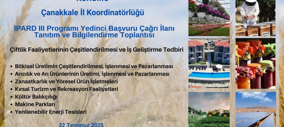 IPARD III Programı Yedinci Başvuru Çağrı İlanı Toplantısı Yapılacak
