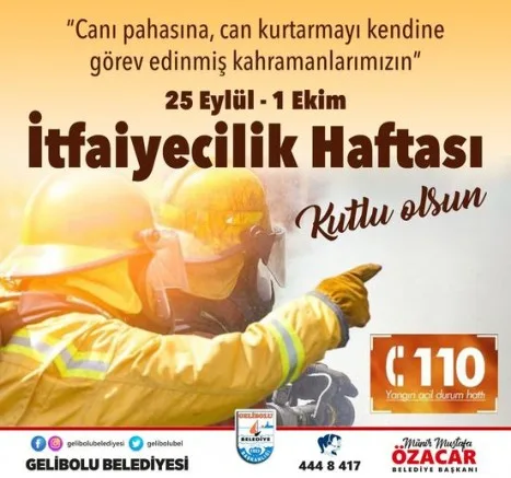 “İtfaiye Haftası Kutlu Olsun”