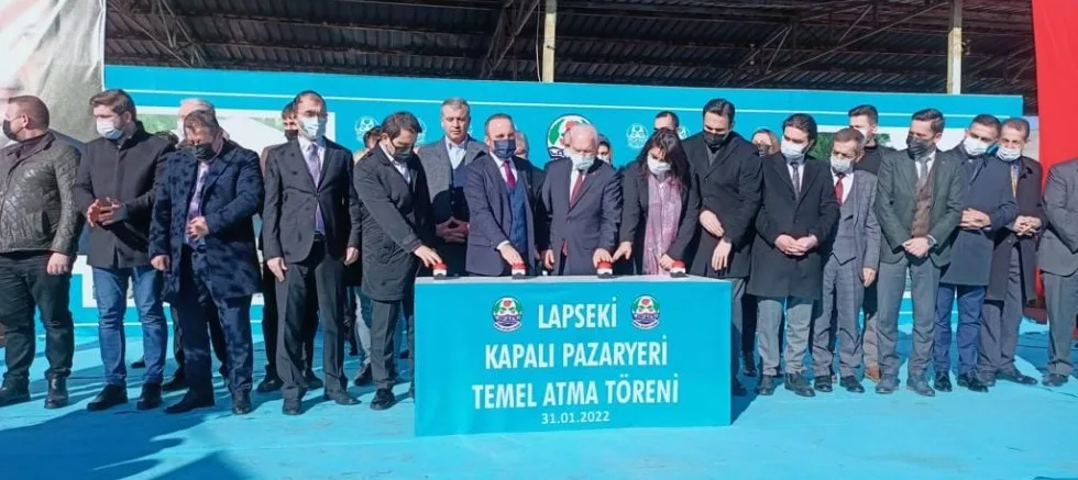 Lapseki Kapalı Pazar Yerinin Temeli Atma Töreni Düzenlendi