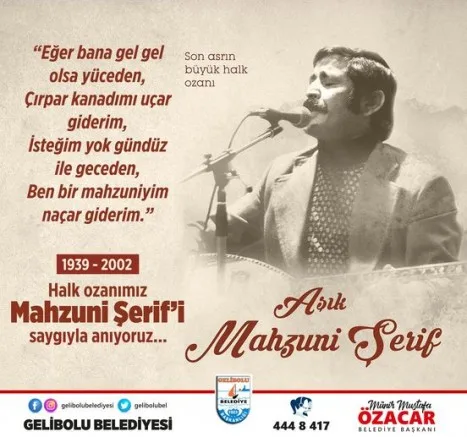 Özacar’dan Mahzuni Şerif’i Anma Mesajı