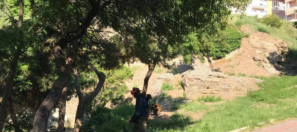 Park ve Bahçeler Ekipleri Alan Temizliğinde